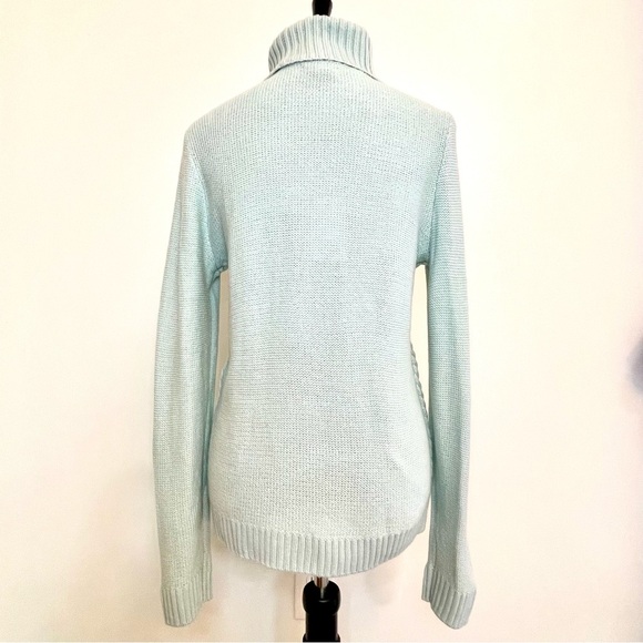 Croft & Barrow Light Blue Cable Knit Turtleneck Sweater NWT Small - Picture 3 of 9